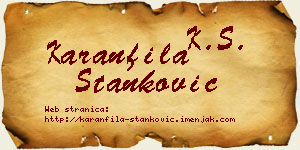 Karanfila Stanković vizit kartica